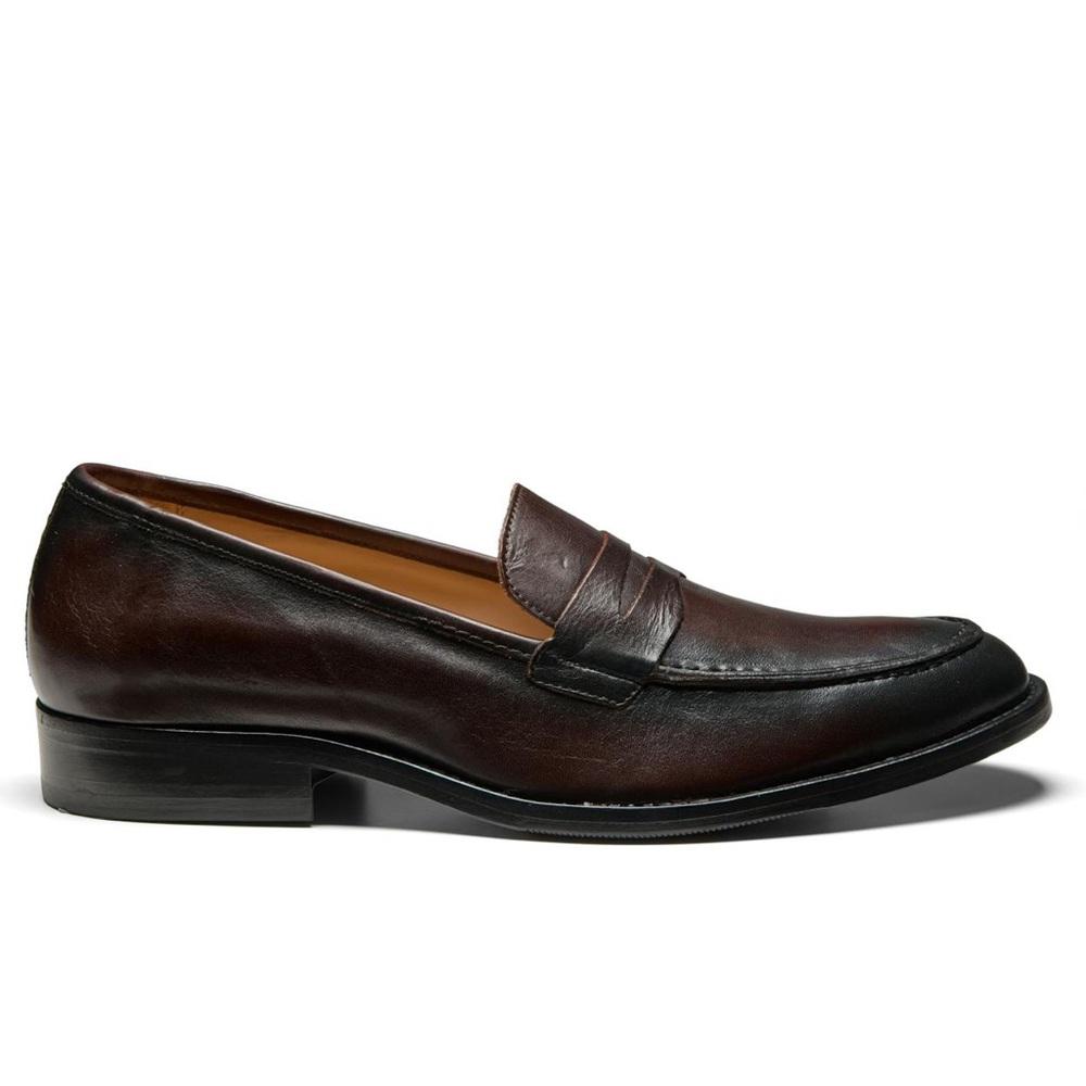 LUCA Men’s Brown Leather Penny Loafers NEW